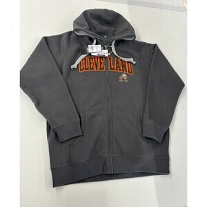 Cleveland Browns Brownie Elf Antiqua Gray Full Zip Hoodie Sz XL MSRP $59